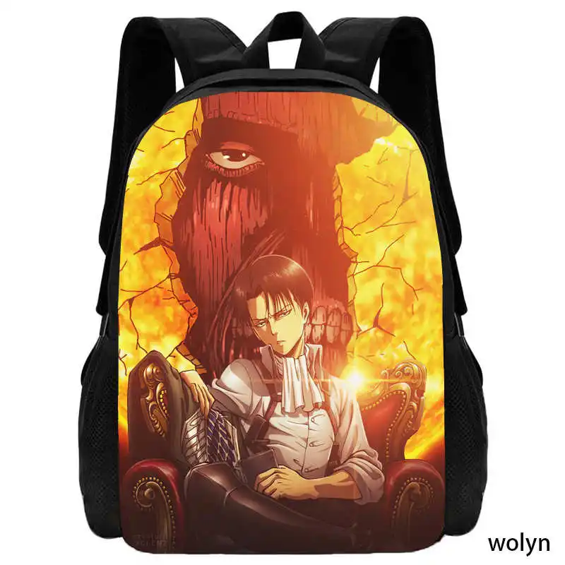 Mochila Aanval Op Anime Titan Schooltassen Voor Jongens Meisjes, Cartoon Schooltas Patroon Print Boekentas, Rugzak Voor Leerlingen