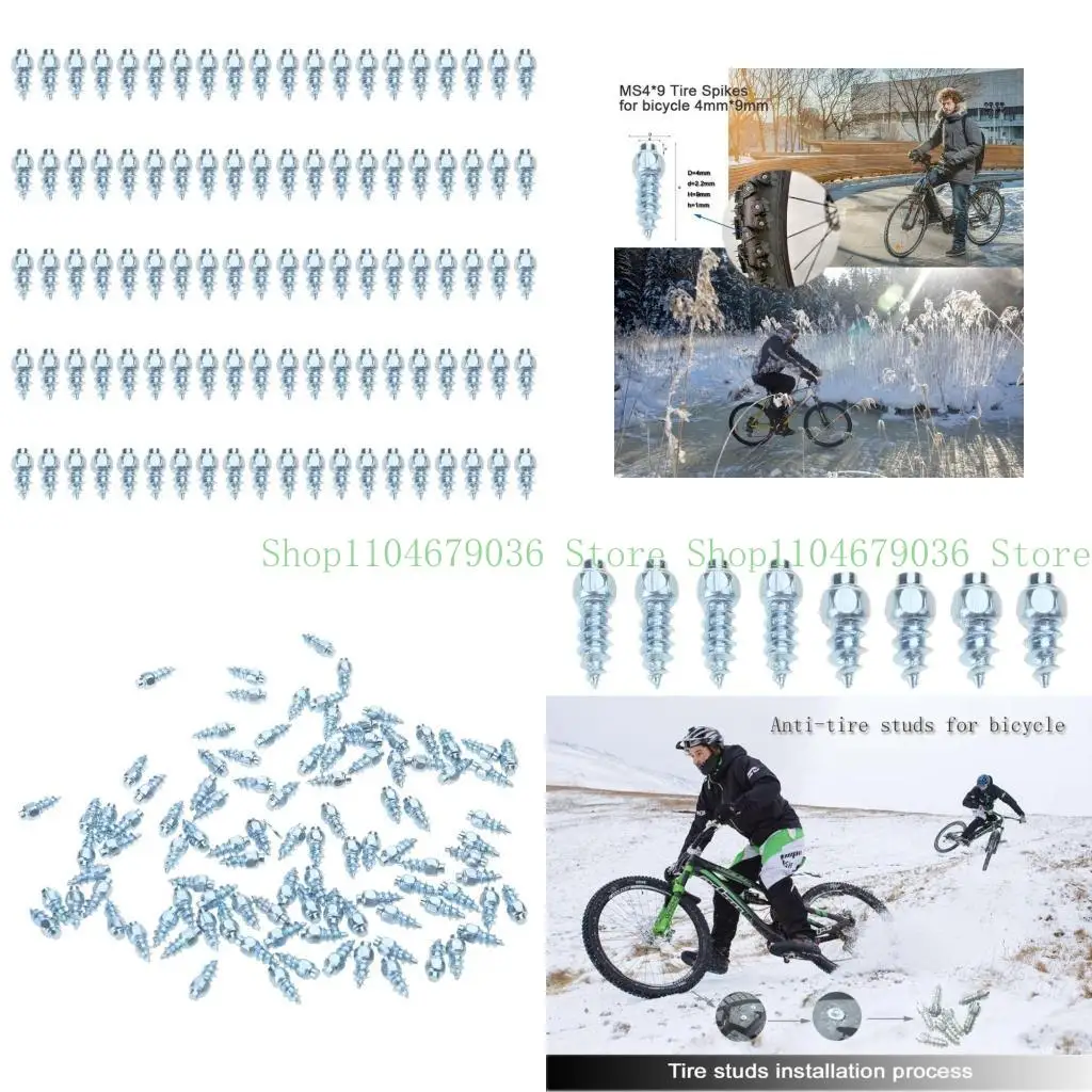 

652F 100Pcs Tire Studs Snow Spikes Anti-Slip Screw Tire Spikes