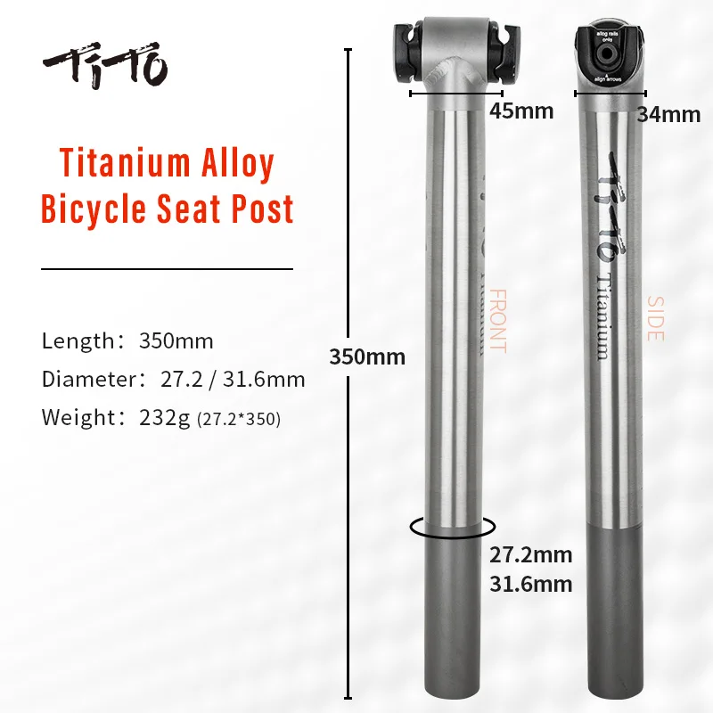 TiTo Titanium Alloy After Float Seatpost Road Bike MTB Bike Seatpost Bicycle Parts 27.2mm/31.6mm Seat Post