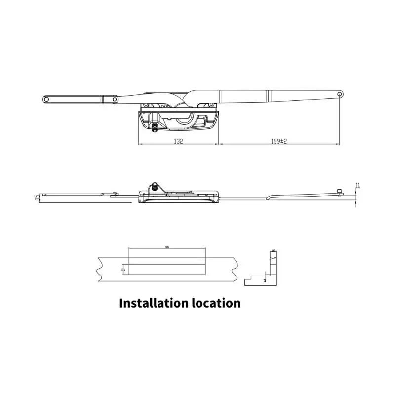 652F Hand-Operated Window Opener With Metal Linkage Base for Indoor Window Operators