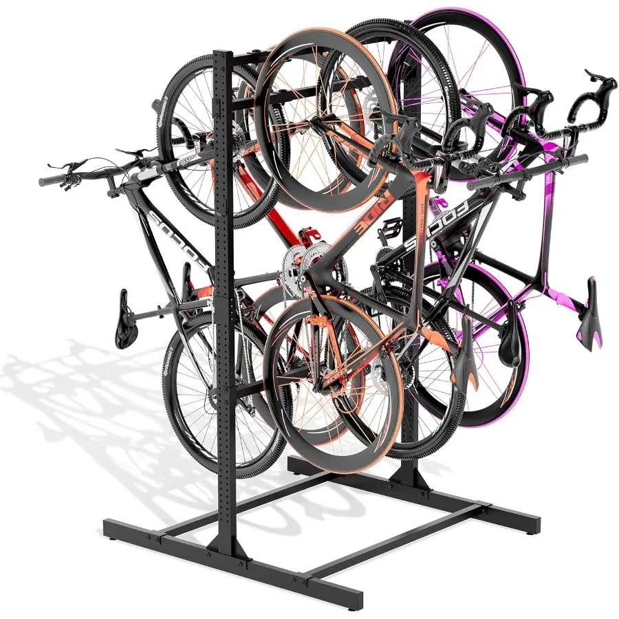

Отдельно стоящий сверхмощный стальной вертикальный стеллаж для хранения велосипедов для использования в помещении и на открытом воздухе Макс. емкость 8 велосипедов 600 фунтов Несущая нагрузка Flo