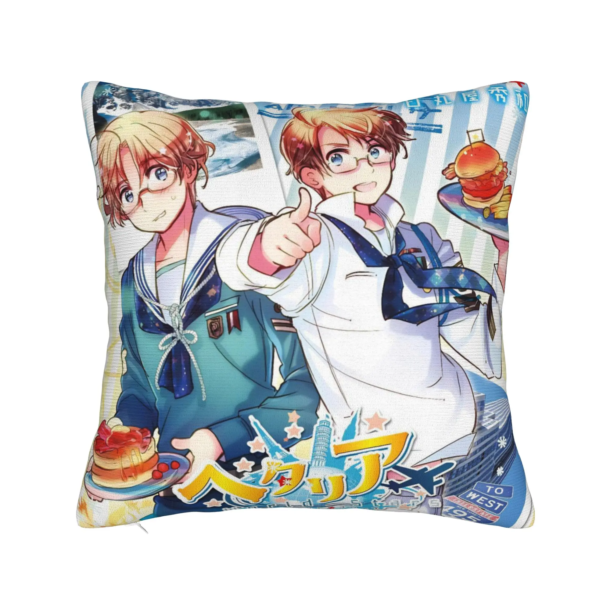 Hetalias Axis Powers Pillowcase Merchandise Soft Cushion Cover Decoration  Pillow Case Cover Home Multi Size