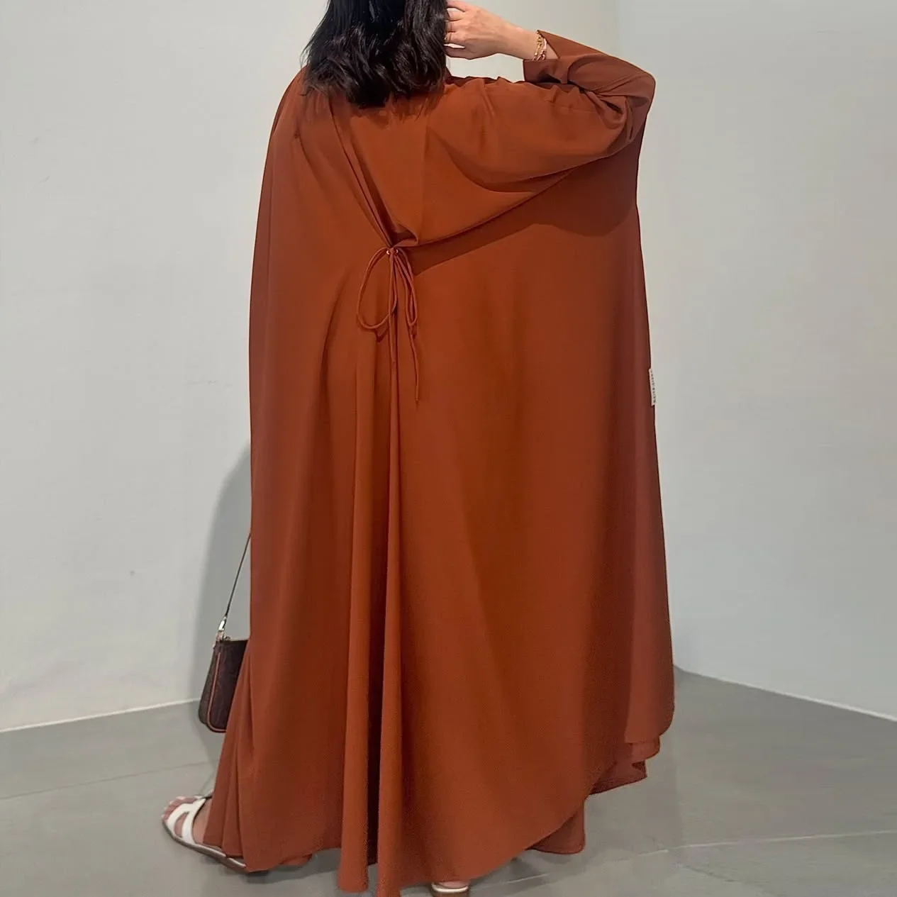 عبايات رمضان للنساء برباط من الخلف كيمونو كارديجان فستان إسلامي دبي قفطان تركيا كيبيا قفطان ماروكين فام جلابية