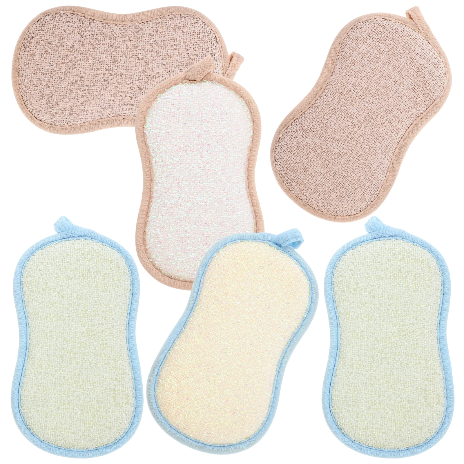 

6Pcs Wok Sponge Pack Convenient Dish Scrub Sponge for Pots Pans Utensils Cutting Boards Scissors Non-Scratch Cleaning Tool