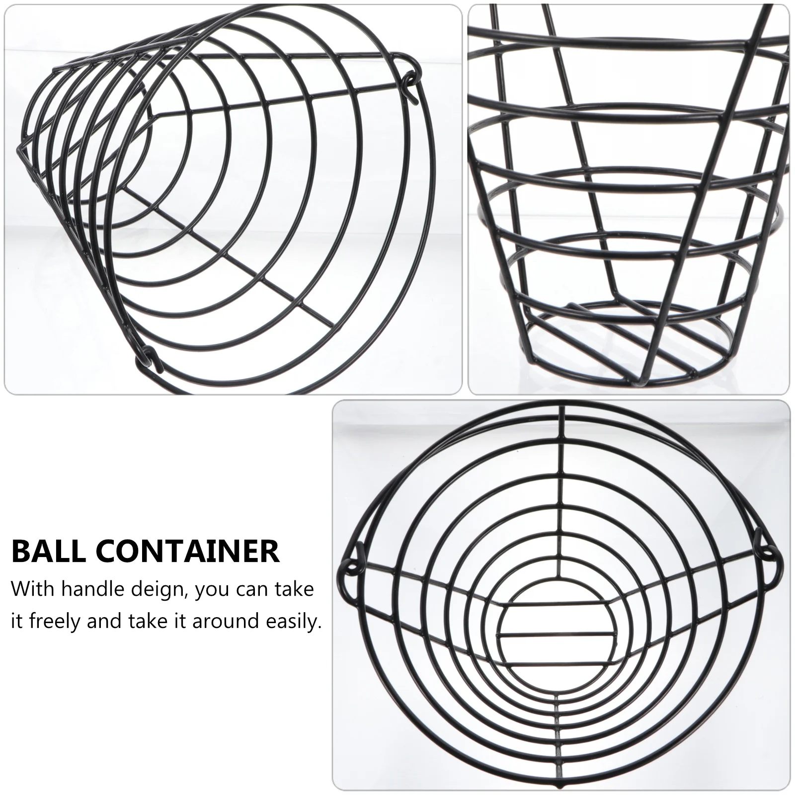

Golf Ball Basket Metal Container Handle Durable Iron Frame Large Capacity 50 Balls Holder Stadium Outdoor Practice Storage