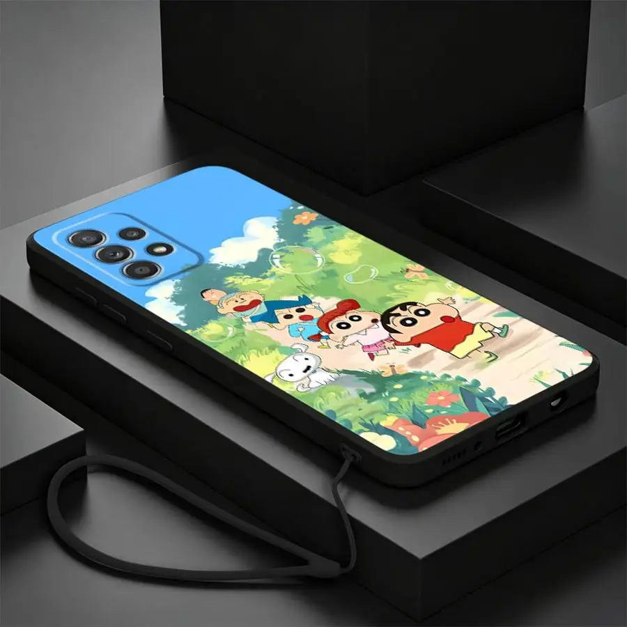 Phone Cover Case for Samsung Galaxy A17 A34 A51 A24 A13 A14 A35 A27 A16 A15 A36 A26 A11 A12 A22 A52 Shin-Chans Happy