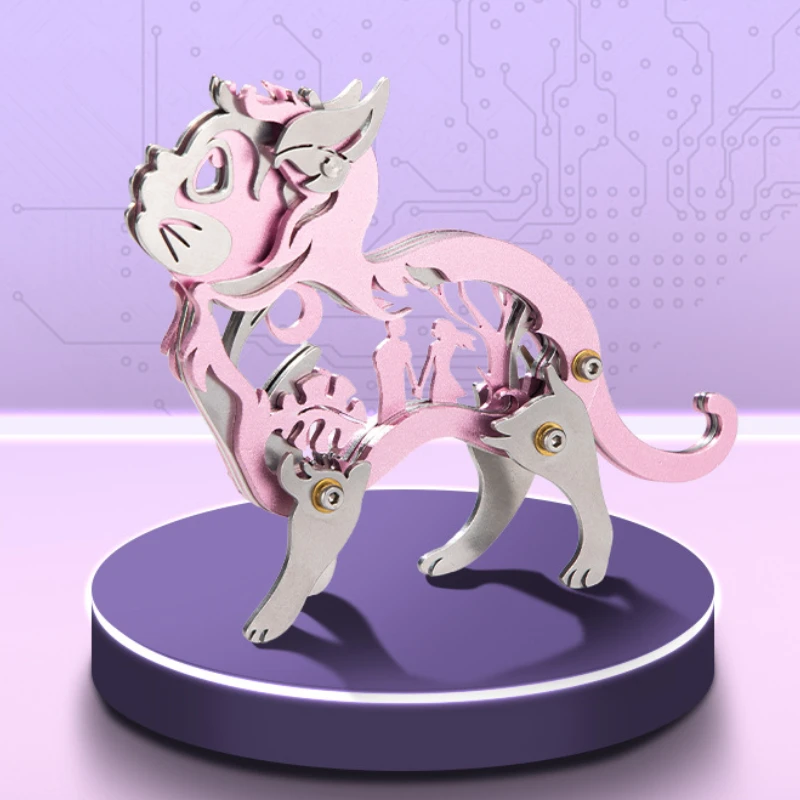 3D Dreamy Meow DIY Handmade Puzzle Assembly Model Jigsaw Romantic Gift Figurines Miniatures Decoration Crafts