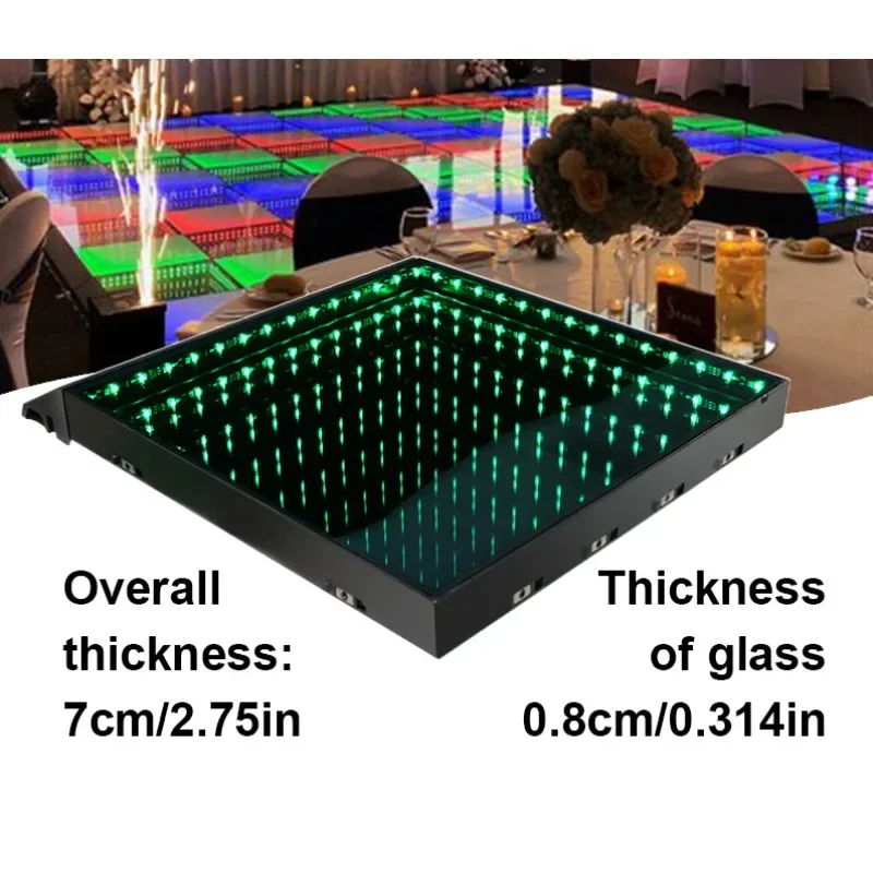 Fast Setup 2ft Wireless 3D Mirror Magnet LED Dancing Floor