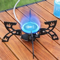 3800W Strong Fire Power Camping Stove Portable Tourist Gas Burner Mini Outdoor Stoves Picnic Cookware Hiking Survival Furnace