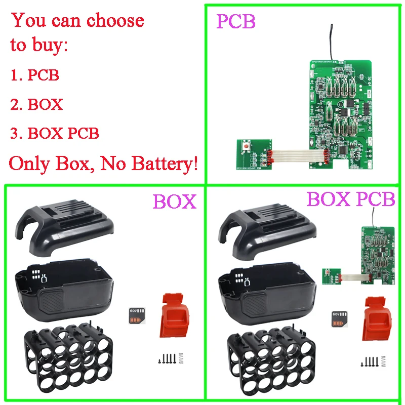 

LST560 LBX1560 LBX2560 Li-ion Battery Plastic Case PCB Circuit Board For BLACK DECKER 60V Lithium Battery Pack Shell Box Housing