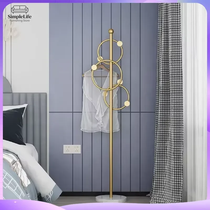 Stainless Steel Coat Rack Floor Standing Clothes Hanger Tree with Hooks for Jacket Hat Bag Entryway Bedroom Hallway Storage