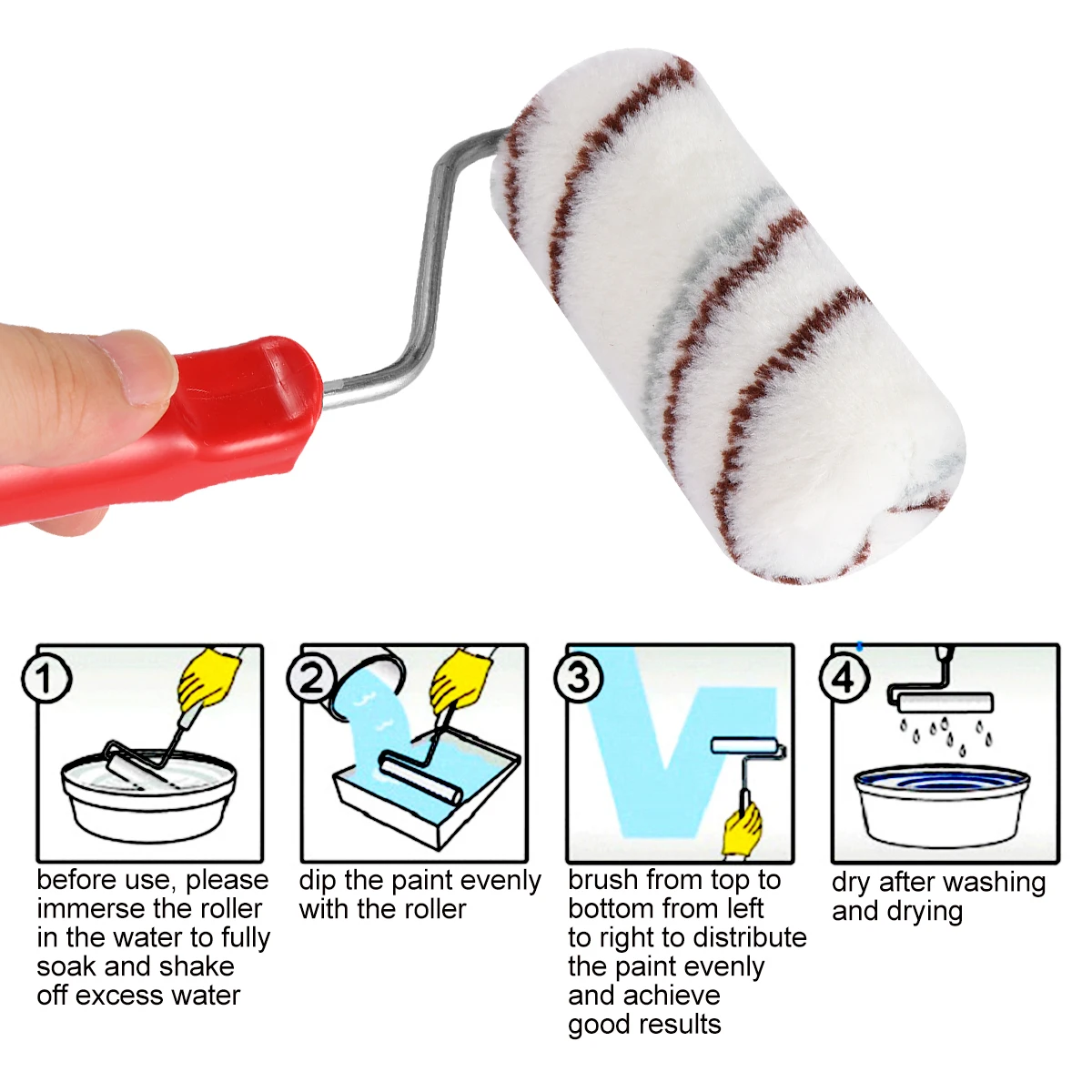 

1 Set 11pcs Hot Melt Little Finger Roller Brush Coating Decorators Brush Wall Painting Tools Paint Rollers Mini Roller Brush (10