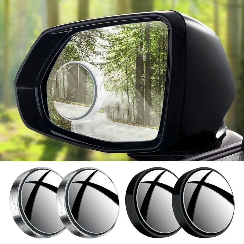 

Blind Looking Glass For Car 2Pcs Suction Cup Convex Rear View Looking Glass 360 Degree Wide Angle Reversing Auxiliary Mirror