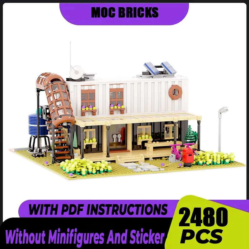 

Строительные блоки Moc, контейнерный дом II, модель, технология, кирпичи, сделай сам, город, вид на улицу, игрушки, строительные работы, праздничная сборка, подарки