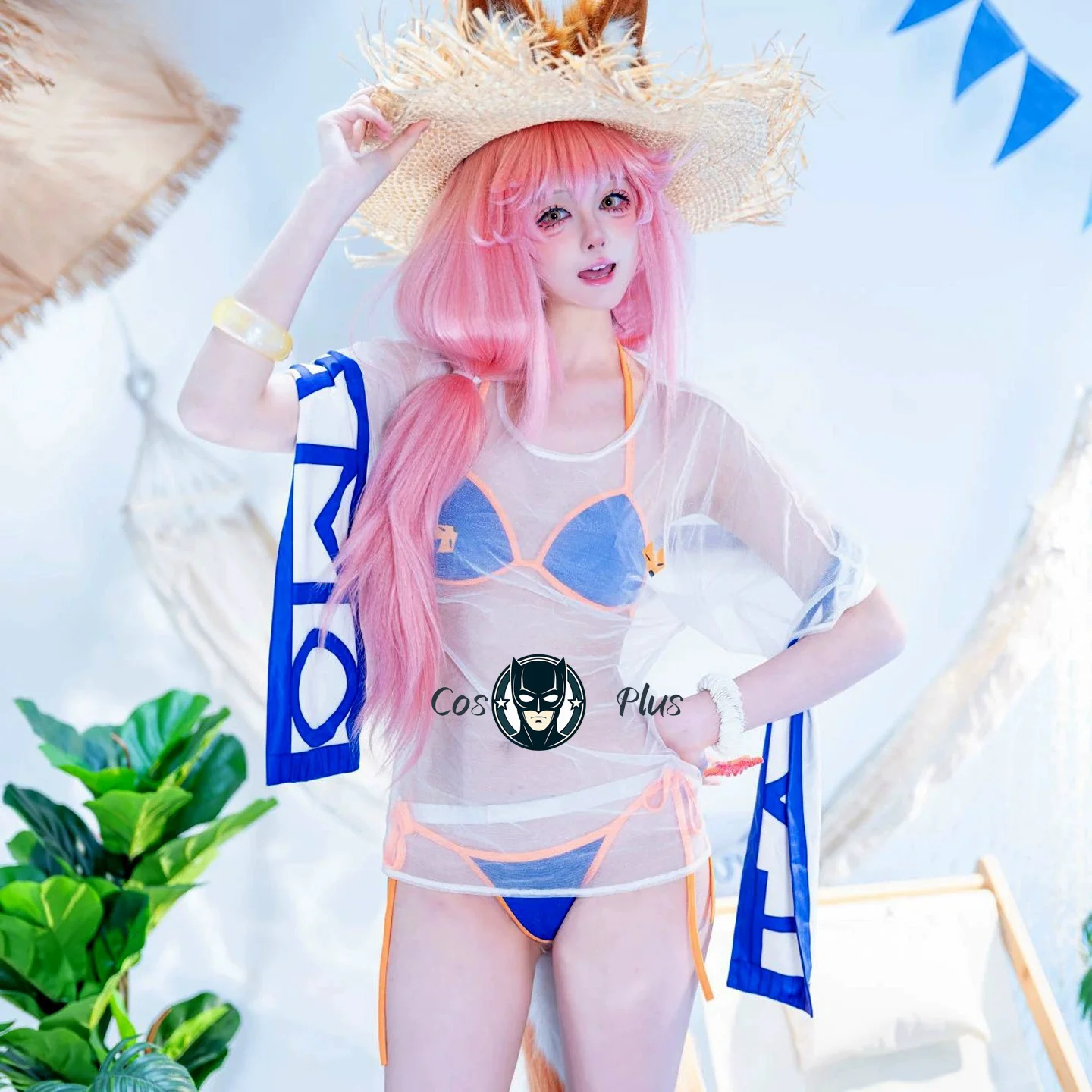 Fate Grand Order FGO Tamamo no Mae Lancer Swimsuit Cosplay Costume Anime Cosplay Outfit for Show Party