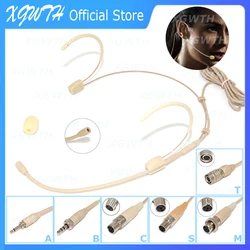 Headset Microphone Double Headband Head Wearing Omnidirectional Mic for Shure Sennheiser AKG MiPro Audio Technica 4Pin 3Pin TA4F