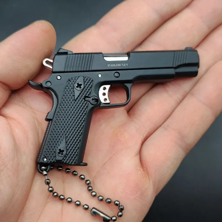 Mini KIMBER 1911 modelo de pistola en miniatura, llavero de aleación de carcasa de Metal, juguetes de regalo, No puede disparar, sin caja, negro,