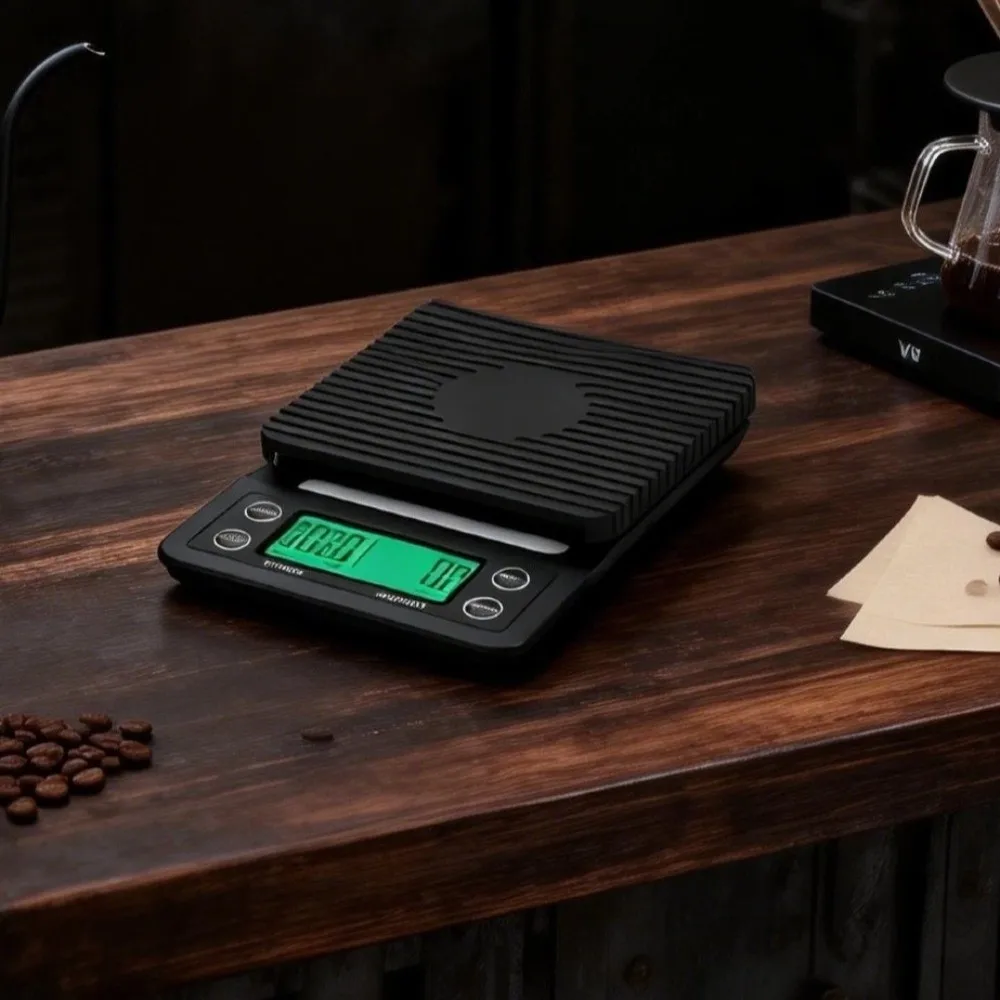 High Precision Drip Coffee Scale Digital Display LCD Display Kitchen Digital Scale Battery-powered Non-slip Jewelry Scale Bakery