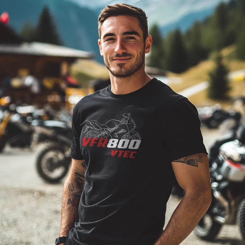 

New VFR800 VTEC RC46 2002-2013 Motorcycle Graphic T-Shirt 100% Cotton O-Neck Short Sleeve Summer Casual Mens T-shirt S-3XL