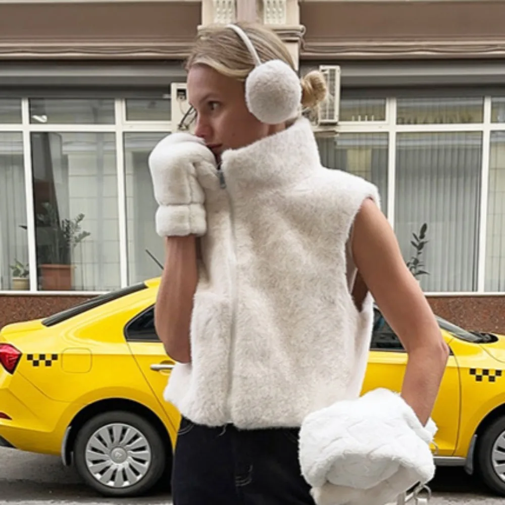 الخريف والشتاء النساء فو الفراء سترة لطيف سيدة الموضة الصلبة سميكة الدافئة السفر اليومي الحرم الجامعي حفلة سستة سترة سترة