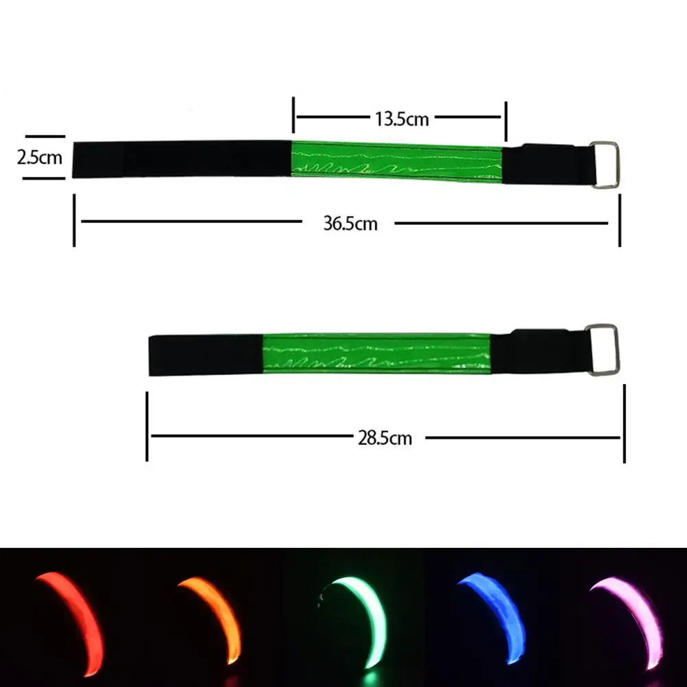 1pc Fasce da braccio luminose Braccialetti con fascia riflettente USB per jogging all'aperto Corsa Sport