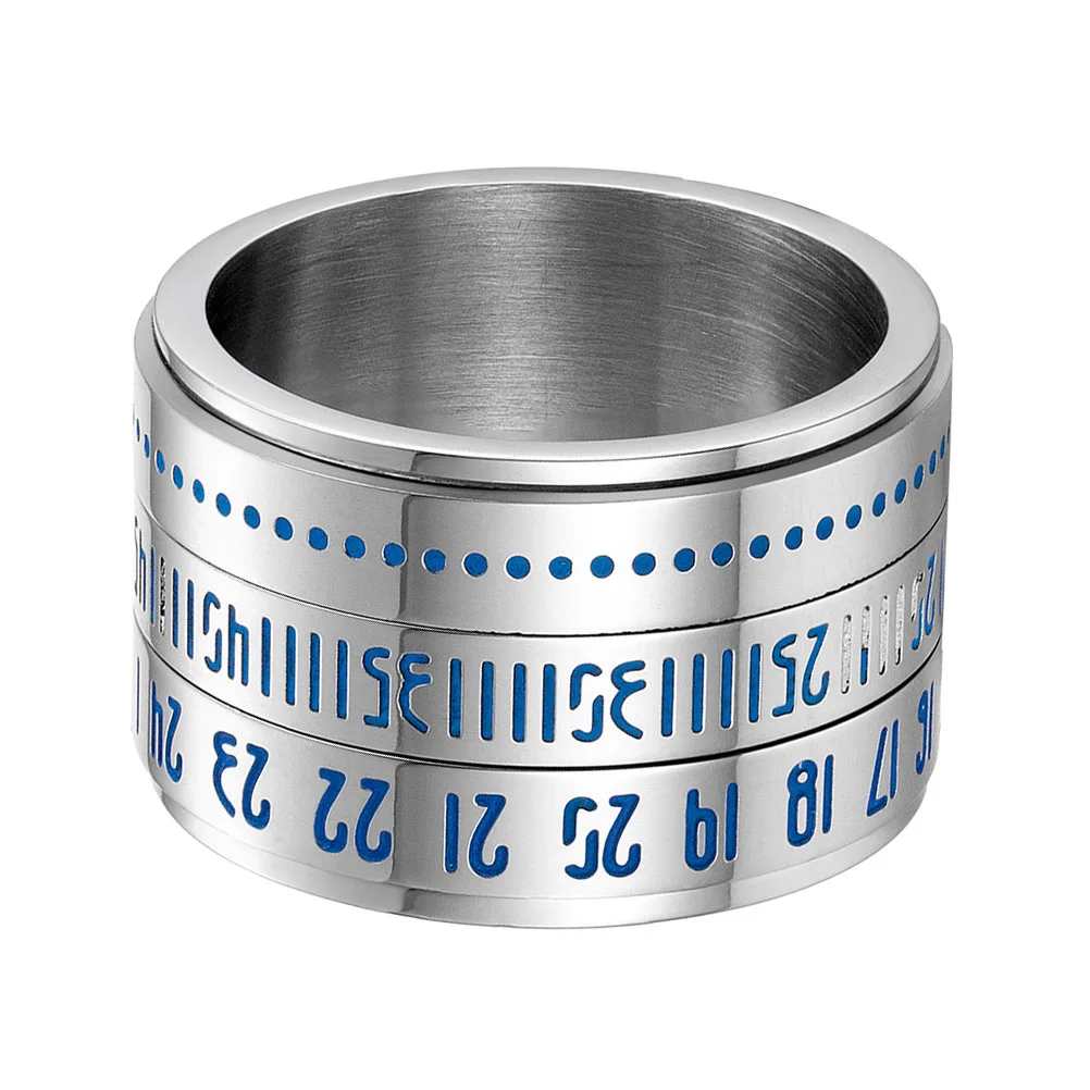 

1pc Luminous Digital Rotating Titanium Steel Men Titanium Steel Ring Accessories Valentine Gift Fashion Jewelry