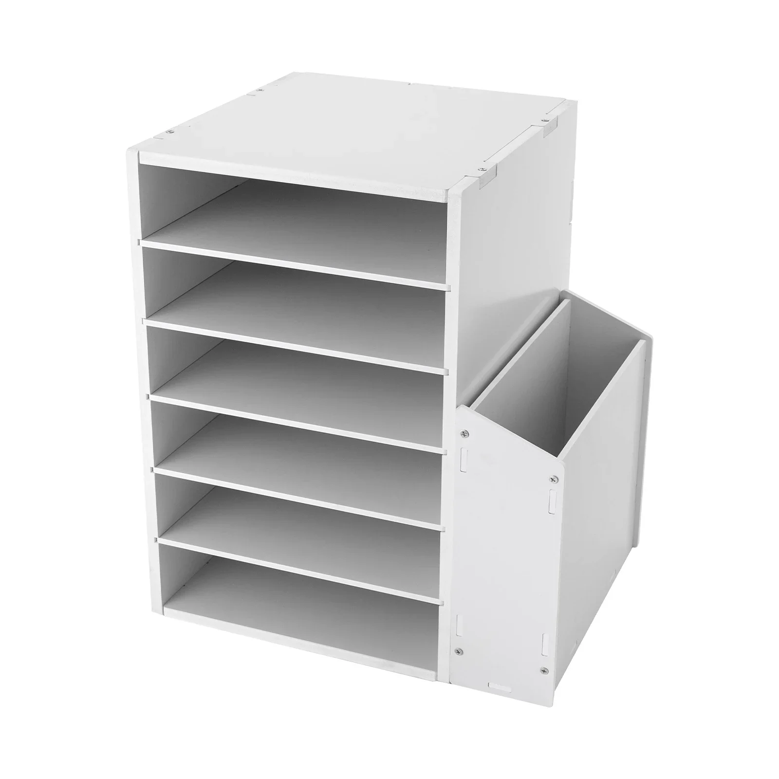 Durable Desktop File Organiser, Adjustable and Removable Shelves, Strong PVC Build, Space-Saving Design, Perfect for Home or