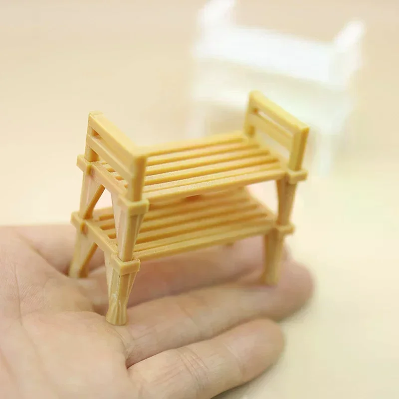 Réplique de rangement de chaussures à double couche, décoration de meubles de maison de poupée, jouet de décoration d'exposition de maison mineure.