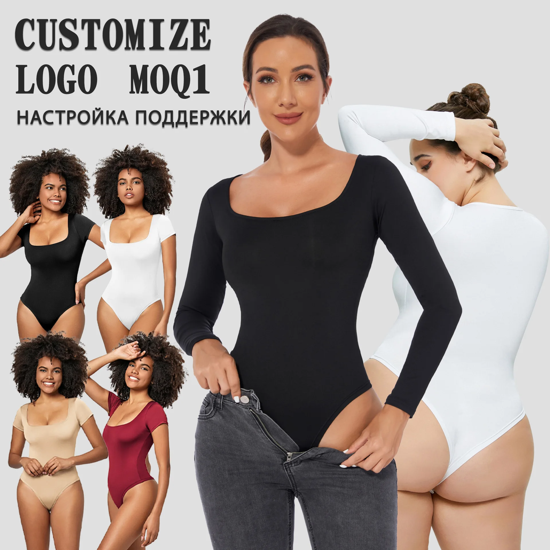 Women's Sports Yoga Legging Bodysuit Plus Size Long Sleeve Bodysuit T-Shirt Women's Stretch Slim-Fit Casual Everyday Wear