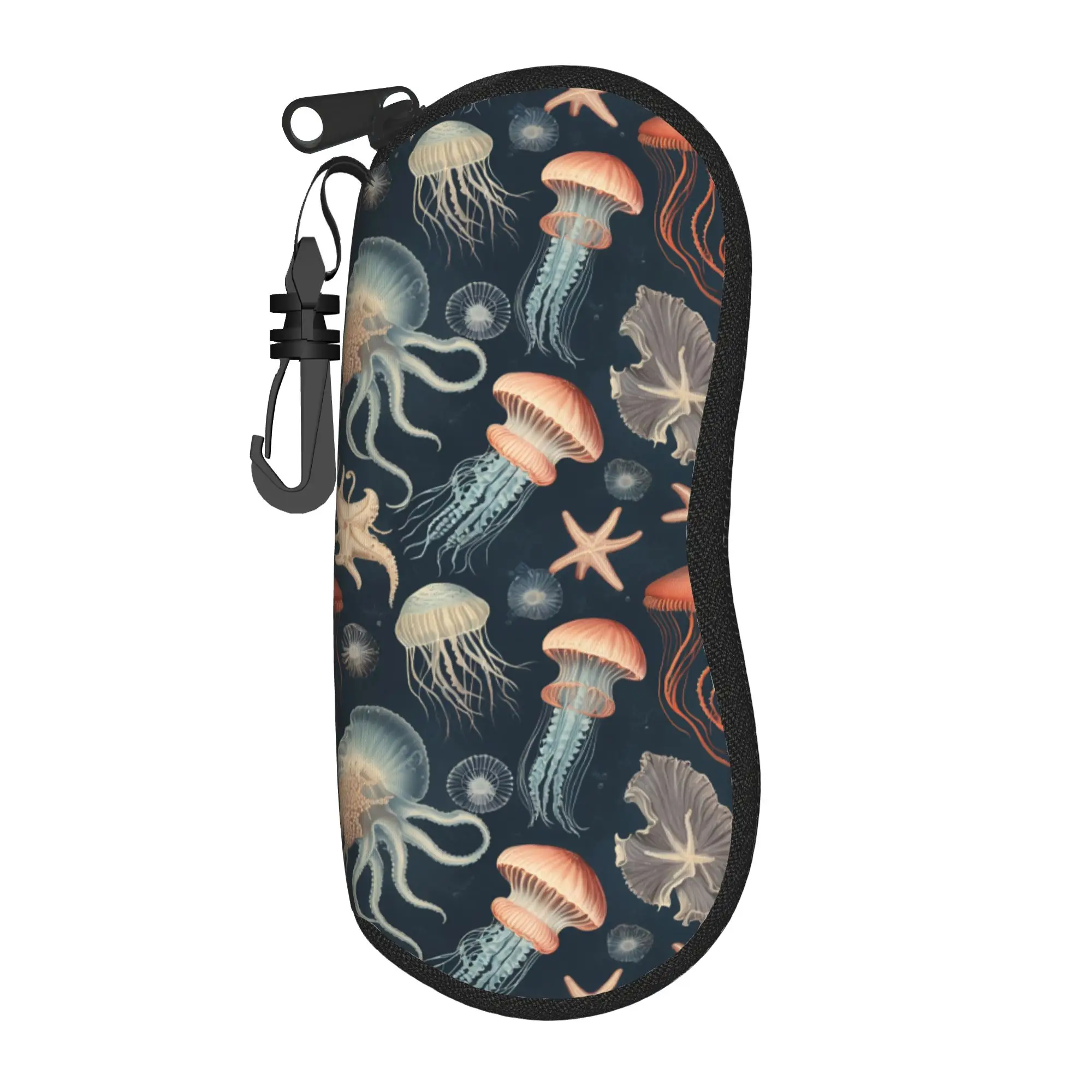 Harajuku Cartoon Glasses Case Underwater World Octopus Accessories  Zipper  Eyewear Box Ins Style Eyewear Container