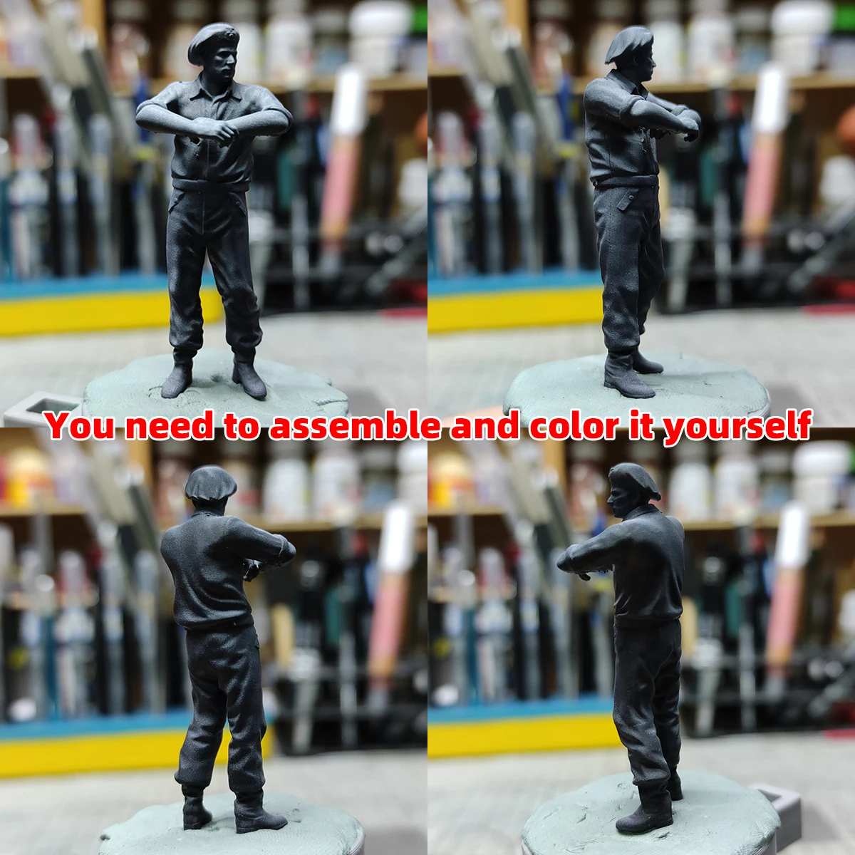 3D-Harz-Miniaturmodellbausatz Deutsche Panzerbesatzung Fahrer Soldaten Figuren Militär-Diorama 6-teiliges Set 1939–1945 1/35 1/48 1/72 – Detail 1
