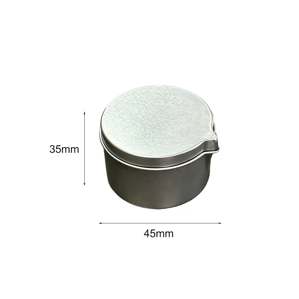 Black Silver Color Tinplate Candle Tin With Lid With Spout Metal Tin Round Shape Sealed Round Candle Container Travel