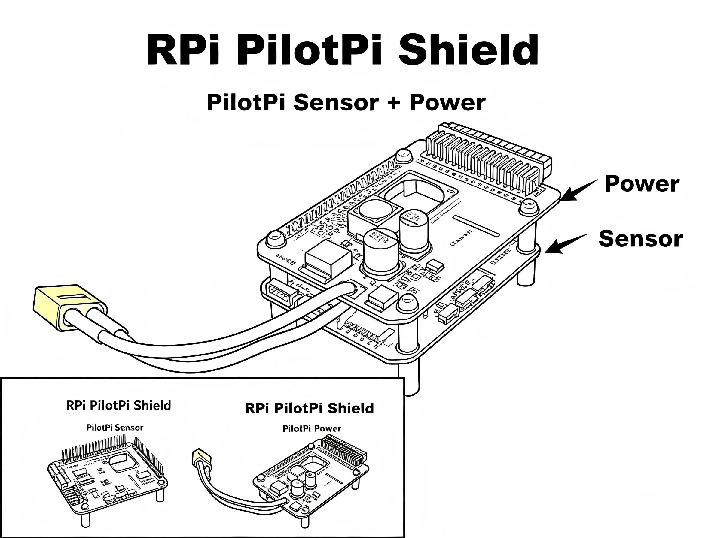 RPi PilotPi Shield Pixhawk Flight Control PX4 Firmware Sensor And Power With Raspberry Pi OS PIX 32 Bit Autopilot Copter Plane