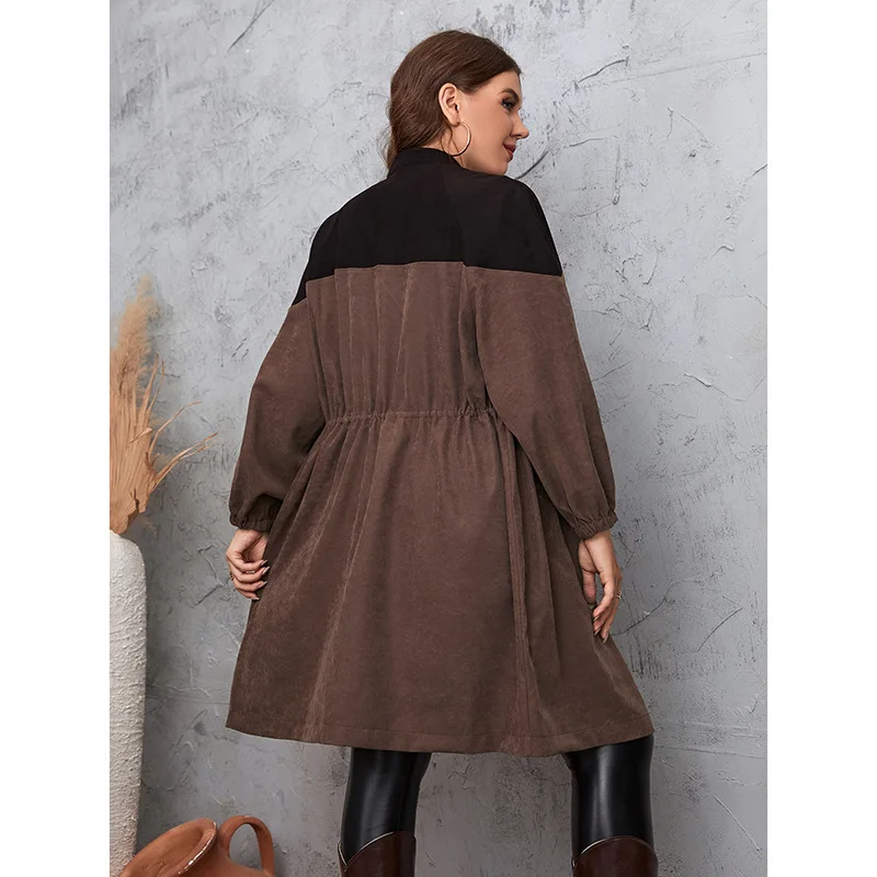 New autumn plus size coat 9XL 8XL 7XL Fashion ladies commuting simple wind long casual solid color belt coat.