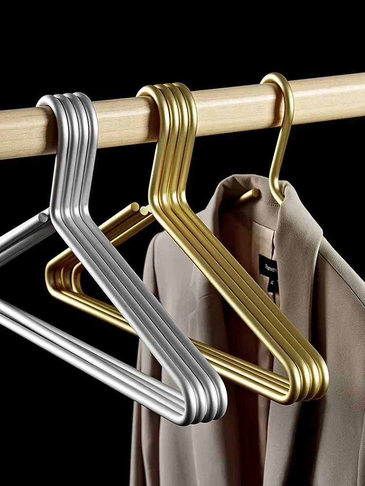 

NEW 5pcs Adult Aluminum Alloy Coat Hanger Clothes Closet Organizer Wardrobe Suit Storage ,Bold 8MM Solid Luxury