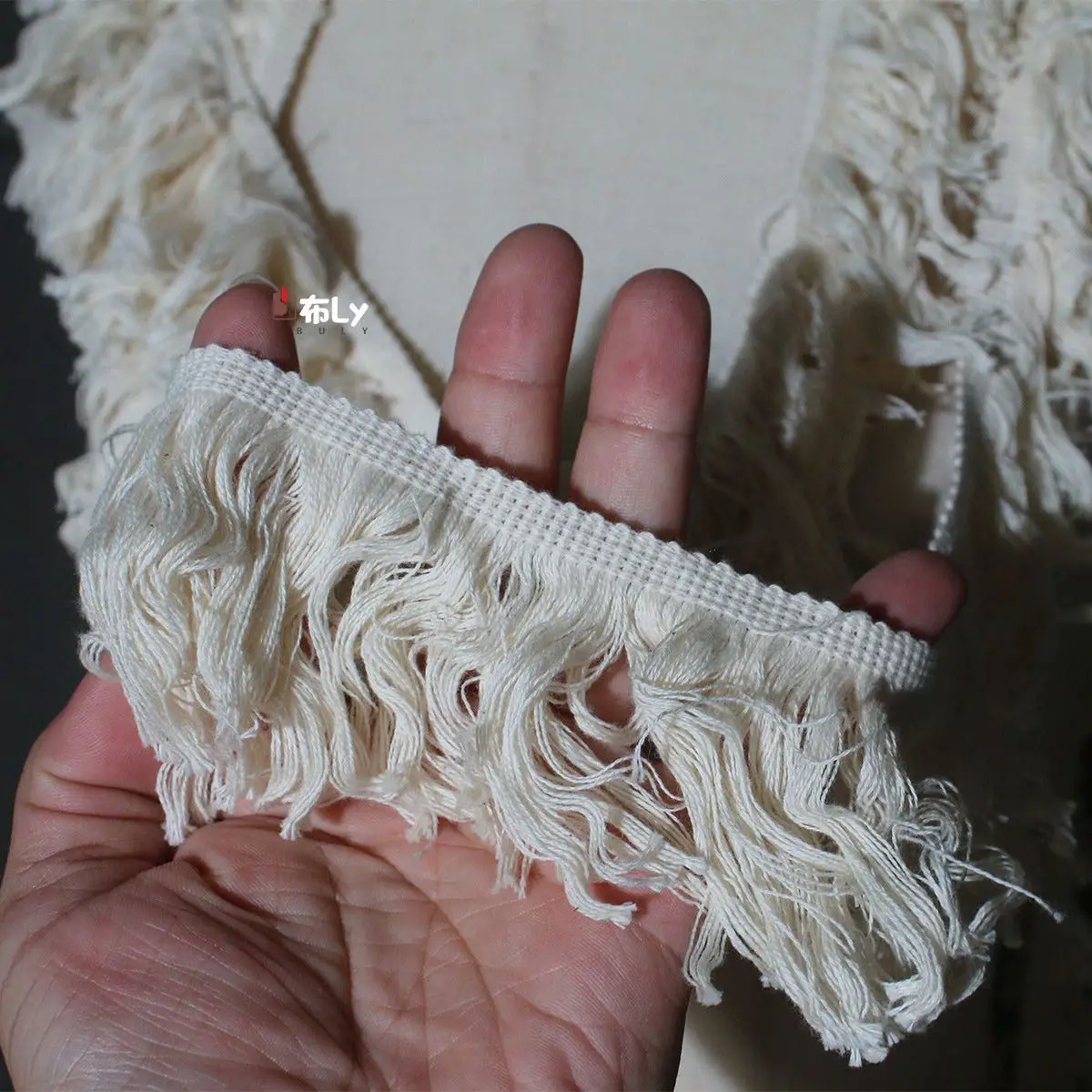 Cotton Tassel Lace Trim, Wide Narrow Band for Collar Cuff Hem, Curtain & Clothing Decoration Accessory