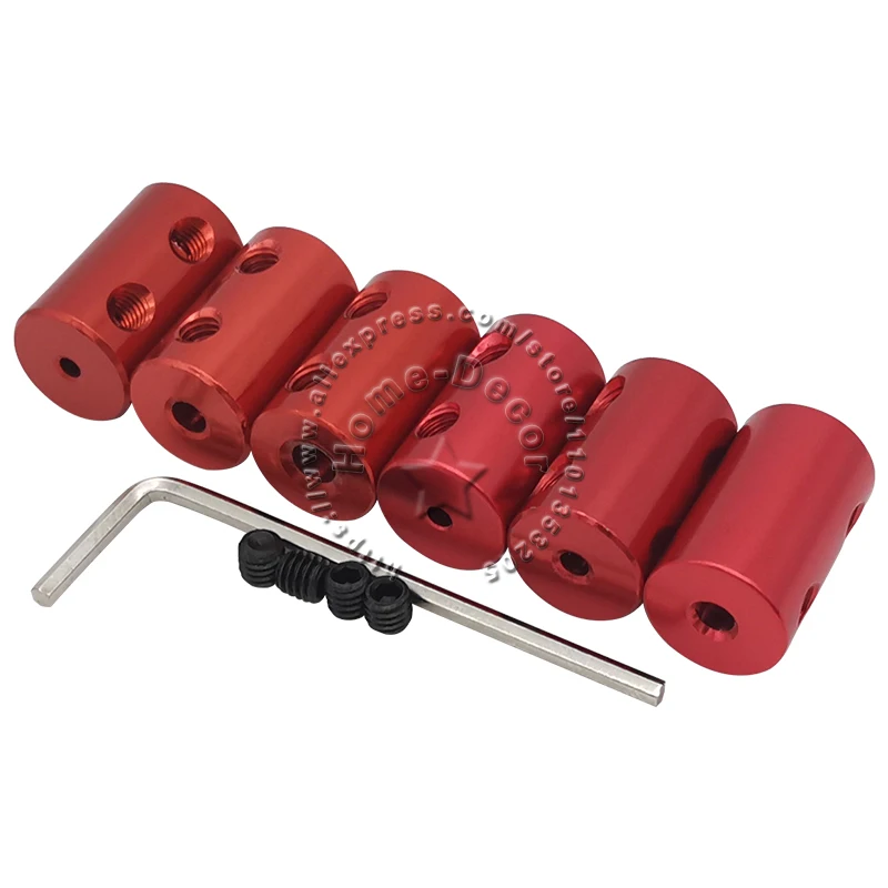 Anodize Aluminum Rigid Shaft Coupler Rigid Coupling Motor Connector Boat Metal Joint Adapter Multi-spec with free screw & Wrench