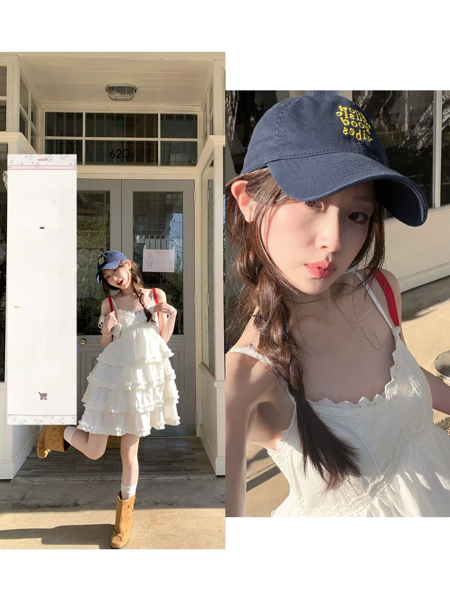 

Платье-тортик Sinbounboun с цветочным кружевом, V-образным вырезом и пышной юбкой, из смесового хлопка и полиэстера, в стиле принцессы, для отпуска