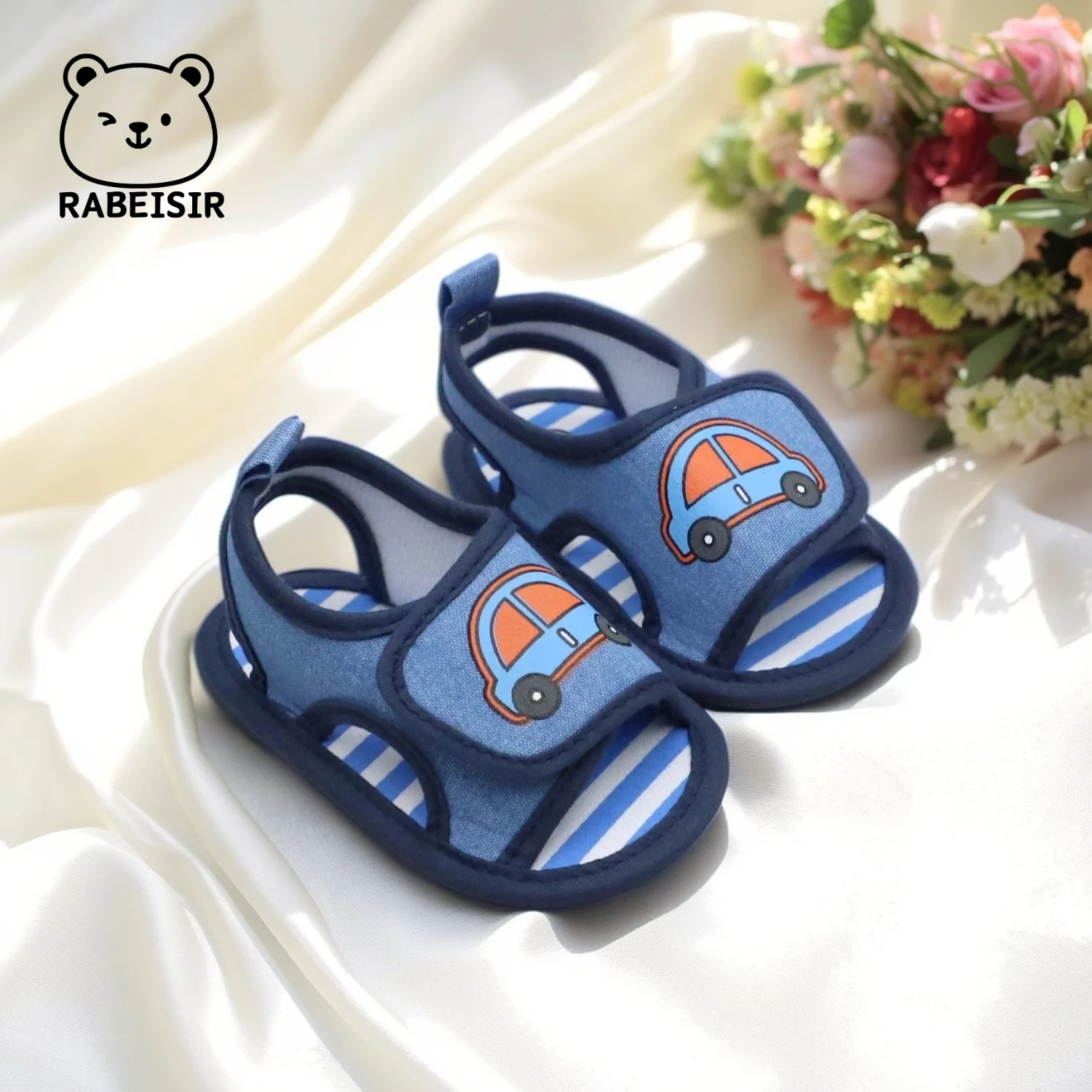 

Baby toddler sandals, car soft-soled step shoes, breathable and non-slip, suitable for daily & vacation wear, spring and summer