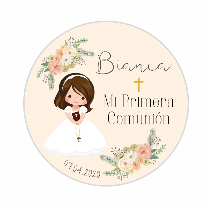 100pcs Custom Personalized Baptism Labels, Boy, Girl baby shower Stickers, First Holy Communion Favor Labels,Decorations Suppli