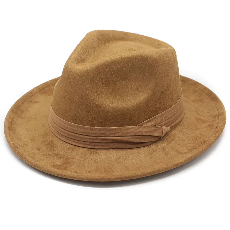 

Aliexpress Brown Curled Edge Suede Vintage Off British Jazz Felt Hat