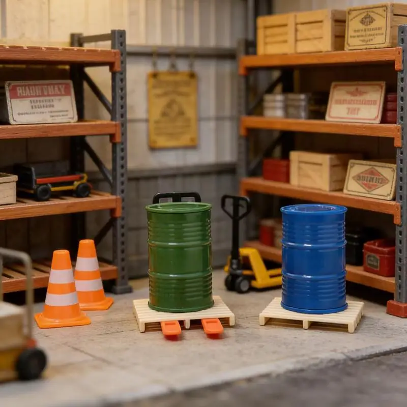 Miniature Warehouse Model Kit Dollhouse Logistics Scene Decor Micro Landscape Construction Prop