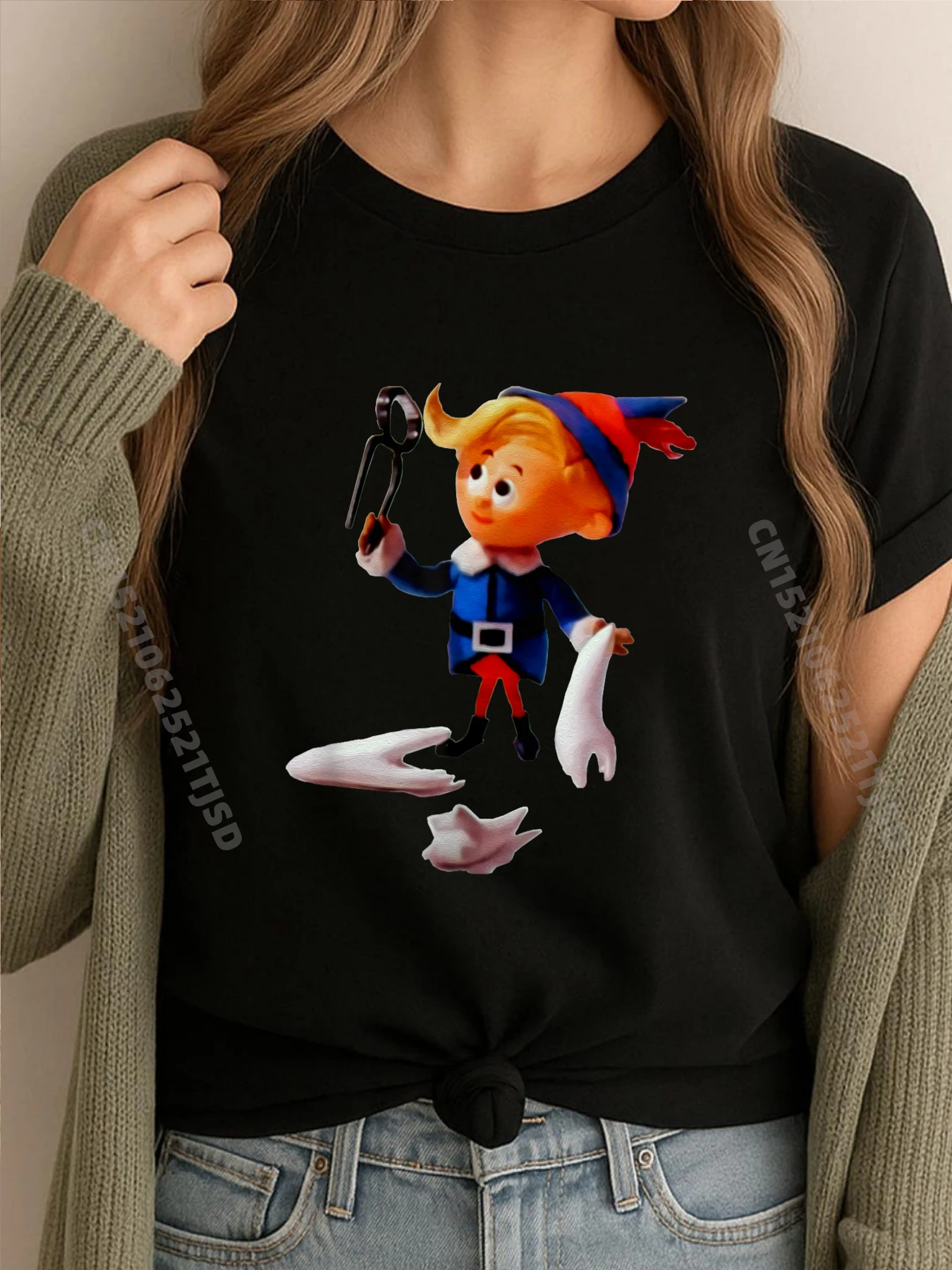 

Ретро Рождественский стоматолог Hermey Эльф футболки для женщин высокого качества дизайн