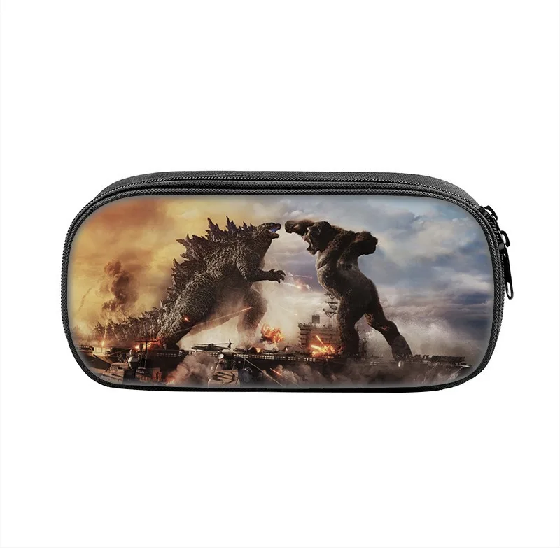 

Godzilla Vs Kong Anime New Theme Pencil Bag Nylon Pencil Case Student School Supplies High Quality Stationery Set Birthday Gifts