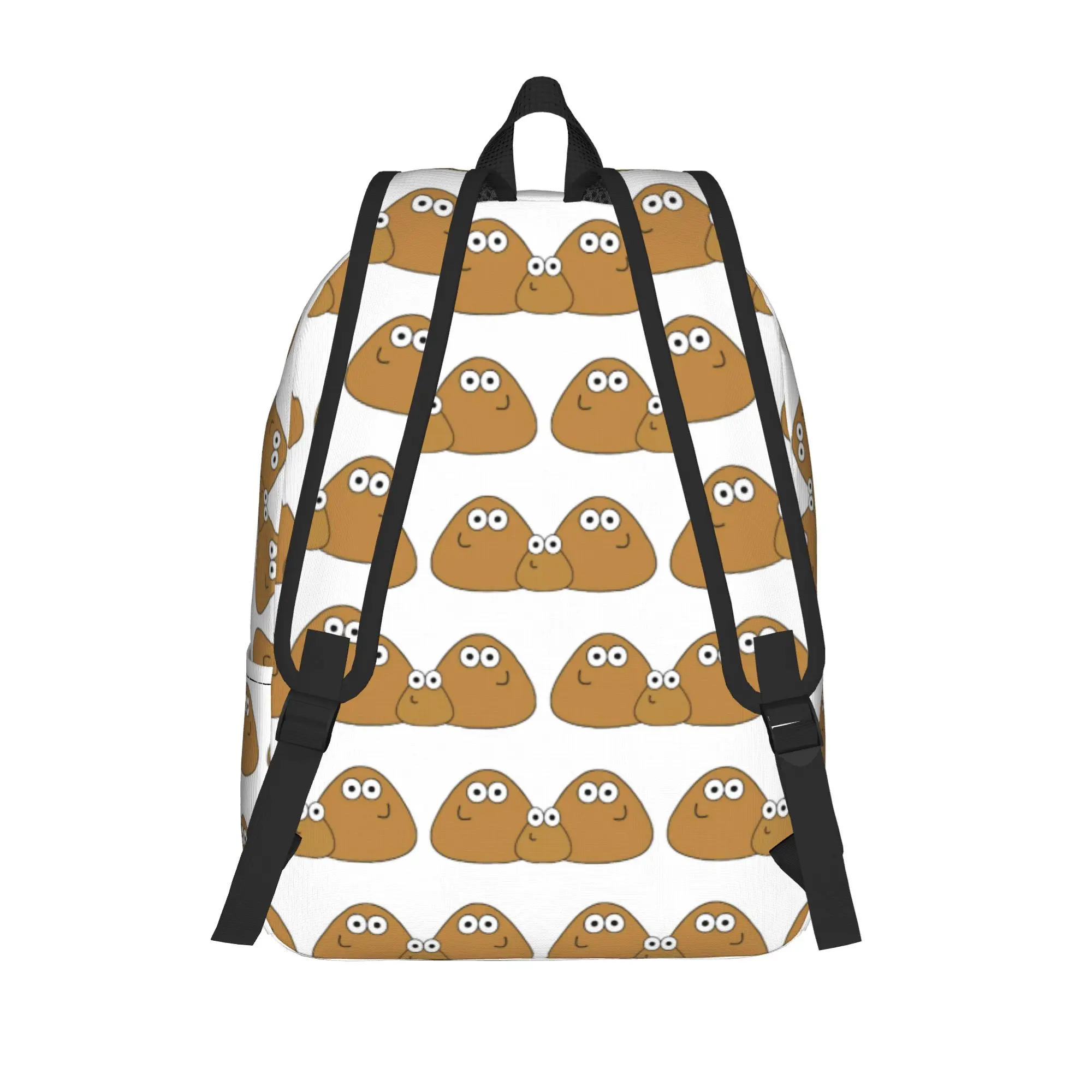 Virtual-Alien Pet P-Pou Teenage Backpack Lightweight Student Work Cartoon Game Daypack Men Women Laptop Computer Shoulder Bag