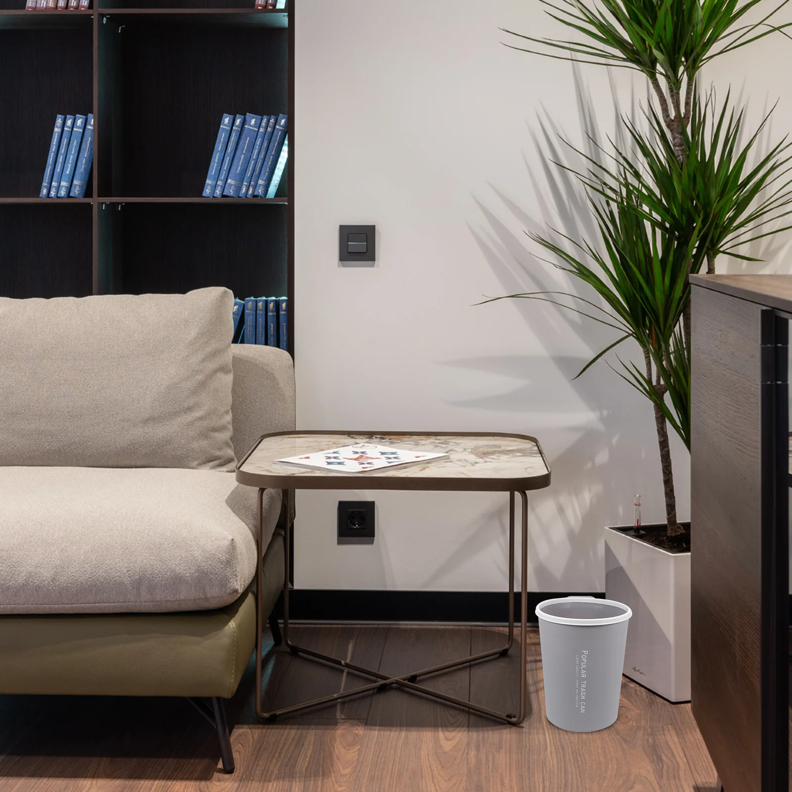 

1Pcs Waste Container Household Trash Can for Kitchen Bathroom Living Room Round Design High Quality Material Odor Free Reusable