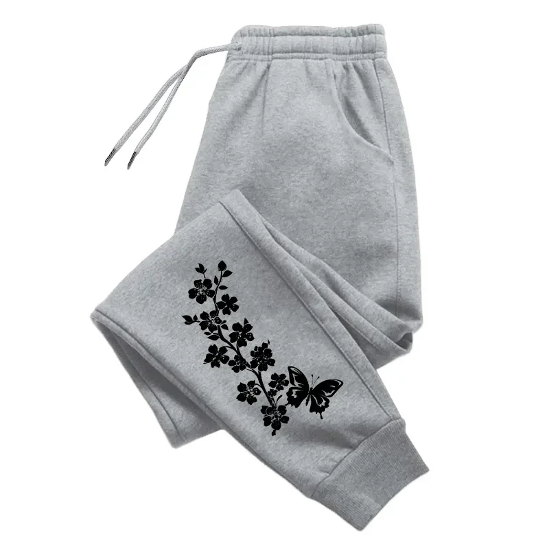 

2025 New Arrival Women's Butterfly Print Sweatpants All Season Daily Casual Sport Jogging Pants Ladies Gym Fitness Trousers