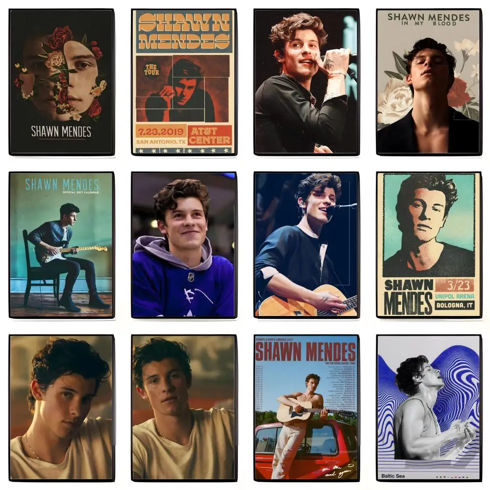 Fashion Pop Heartfelt S-Shawn M-Mendes Poster Self-adhesive Art Waterproof Sticker Coffee House Dorm Room Wall Decor