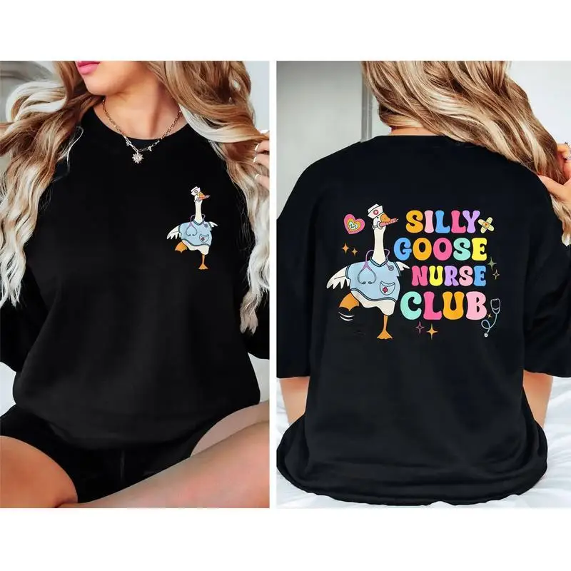 

"Silly Goose Nurse Club T-Shirt for Women | Funny Nurse Graphic Tee | Nursing Student & Medical Worker Gift"