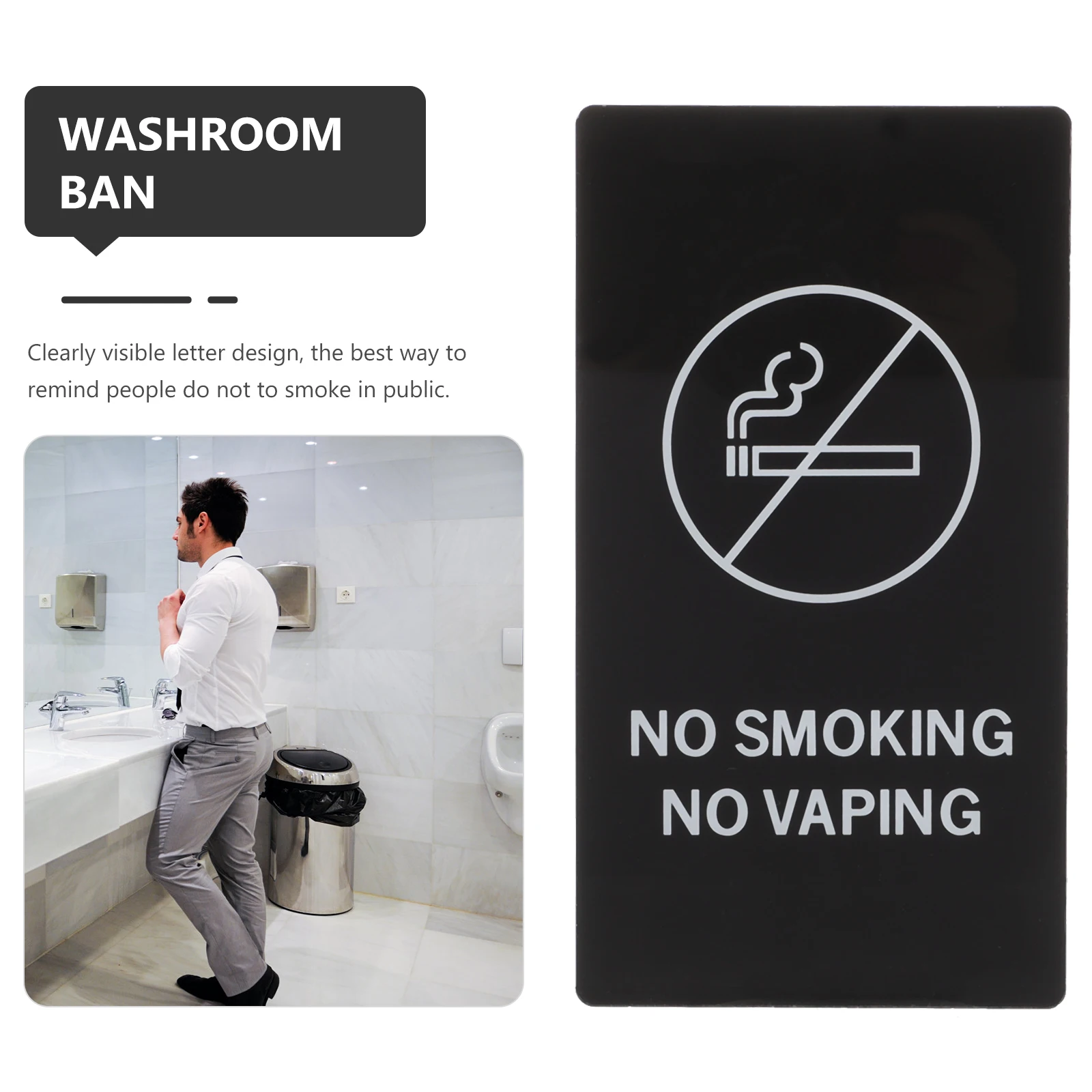 Hausnummer „Rauchen verboten“-Schild, Büro-Stopp, Acryl-Rauchwarnung, Toilette für Unternehmen